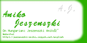 aniko jeszenszki business card